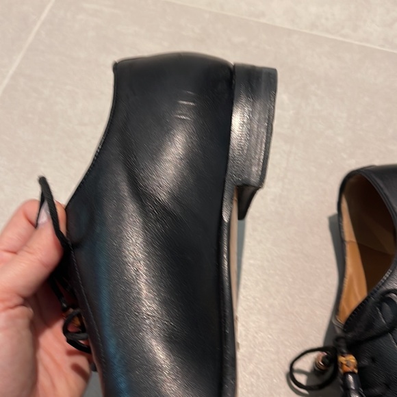 Gucci men size 7.5 used black dress shoes with straps with bead and tassel ends - Picture 4 of 9